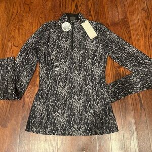 Alia Monochrome Button Down Shirt